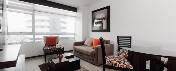 Suite amobalada en alquiler en Edificio Elite Building, zona Mall del Sol, Guayaquil